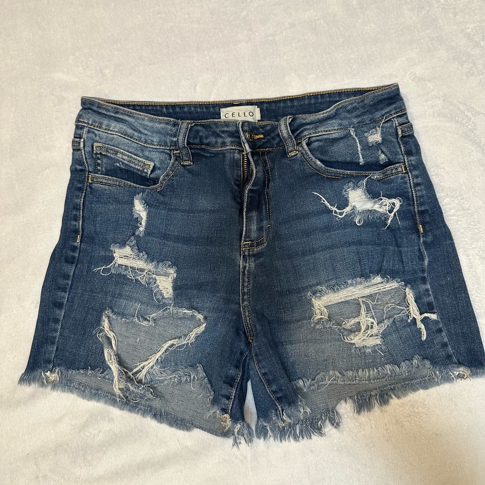 Cello Women's distressed Blue Jean Shorts